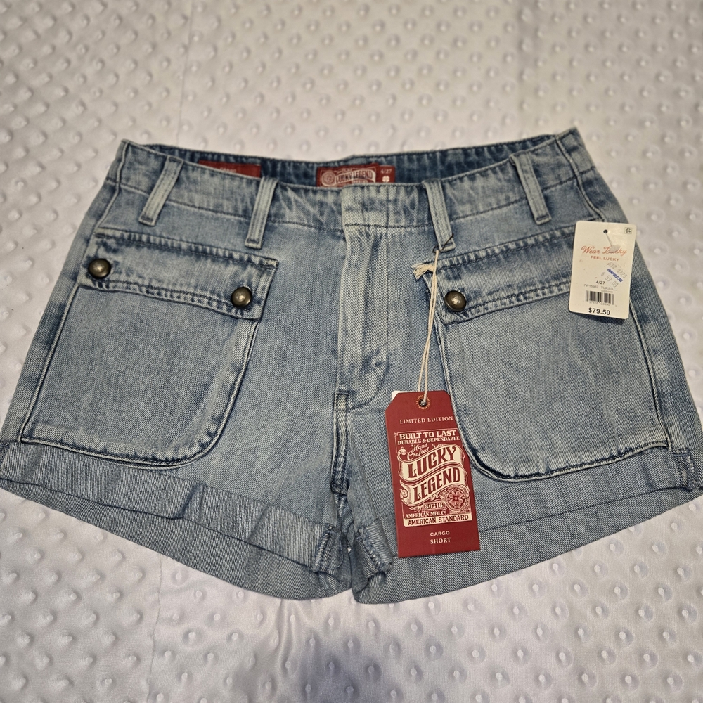 Women’s Lucky Brand Jean Shorts, Cargo Cuff Short Size 4/27, NWT! 79.50!